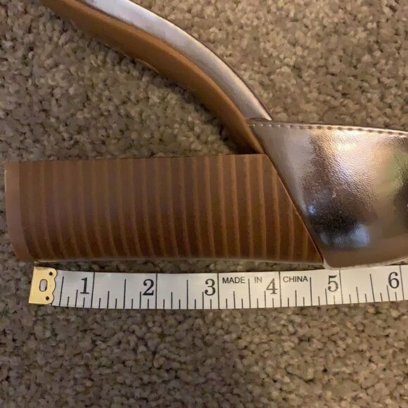 Chic Champagne Metallic Ankle Strap Sandals - Picture 7 of 7